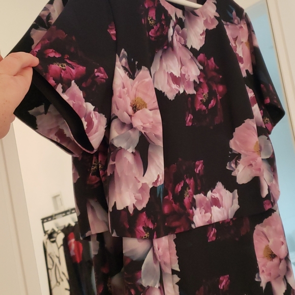 PHASE EIGHT Layered Floral Short Sleeve Dress - Picture 7 of 7